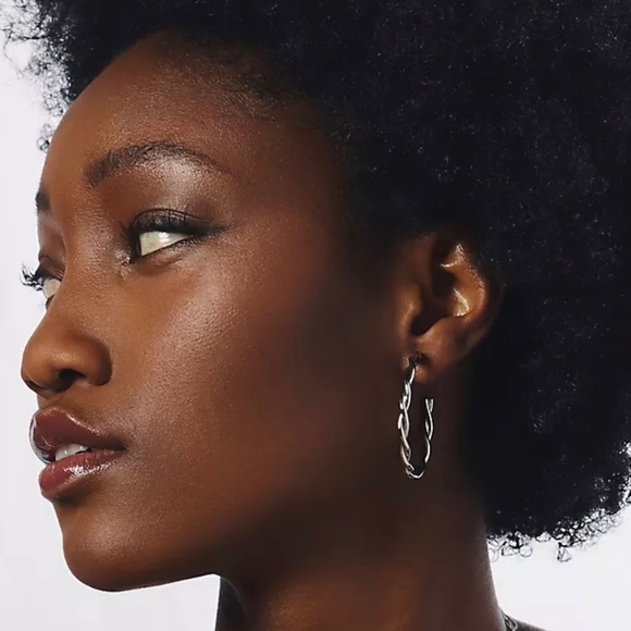 Delicate Twist Hoop Earrings | Anthropologie - Picture 2 of 2